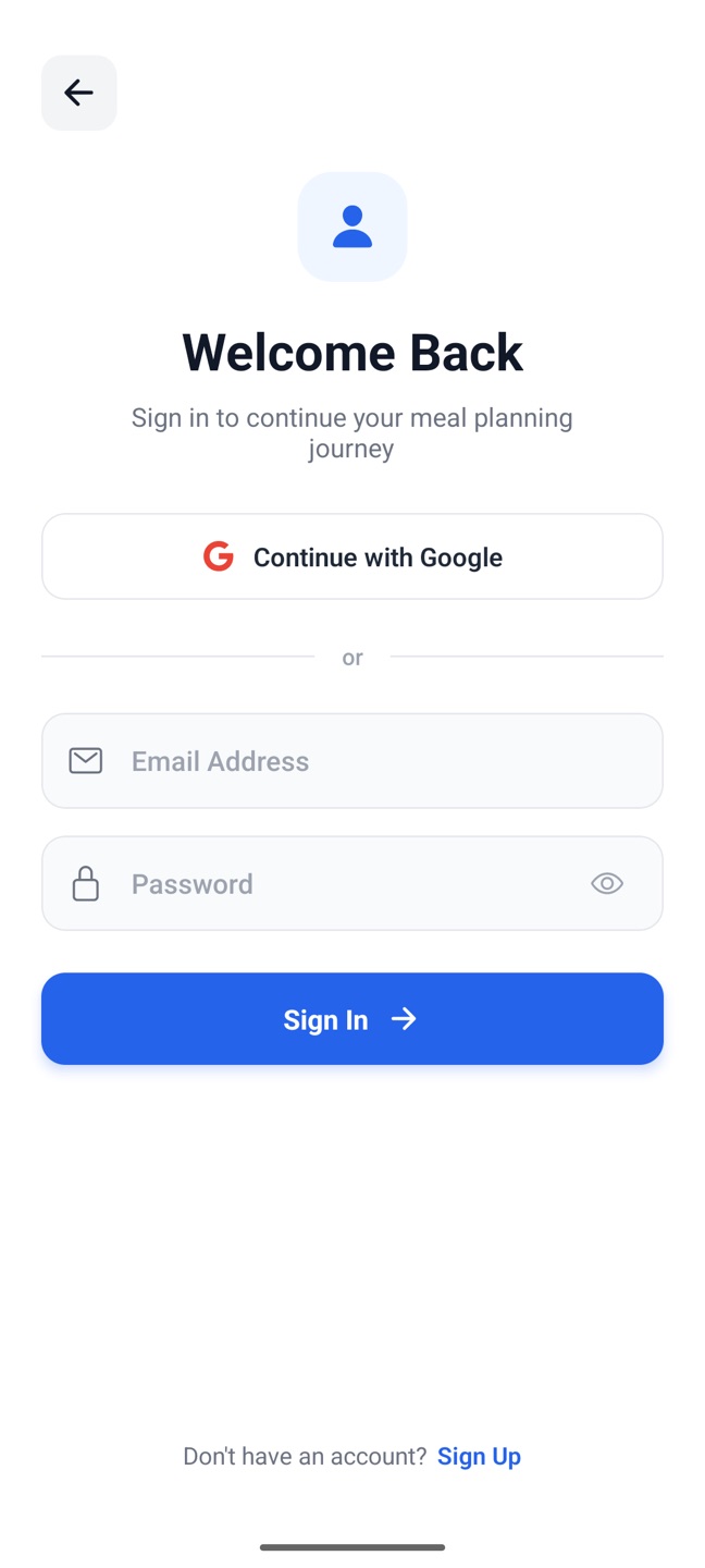 The phone app's Sign In screen