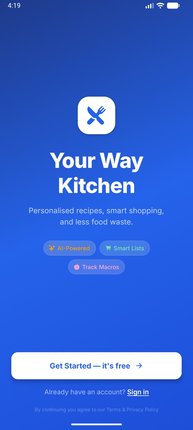 The phone app's Welcome screen