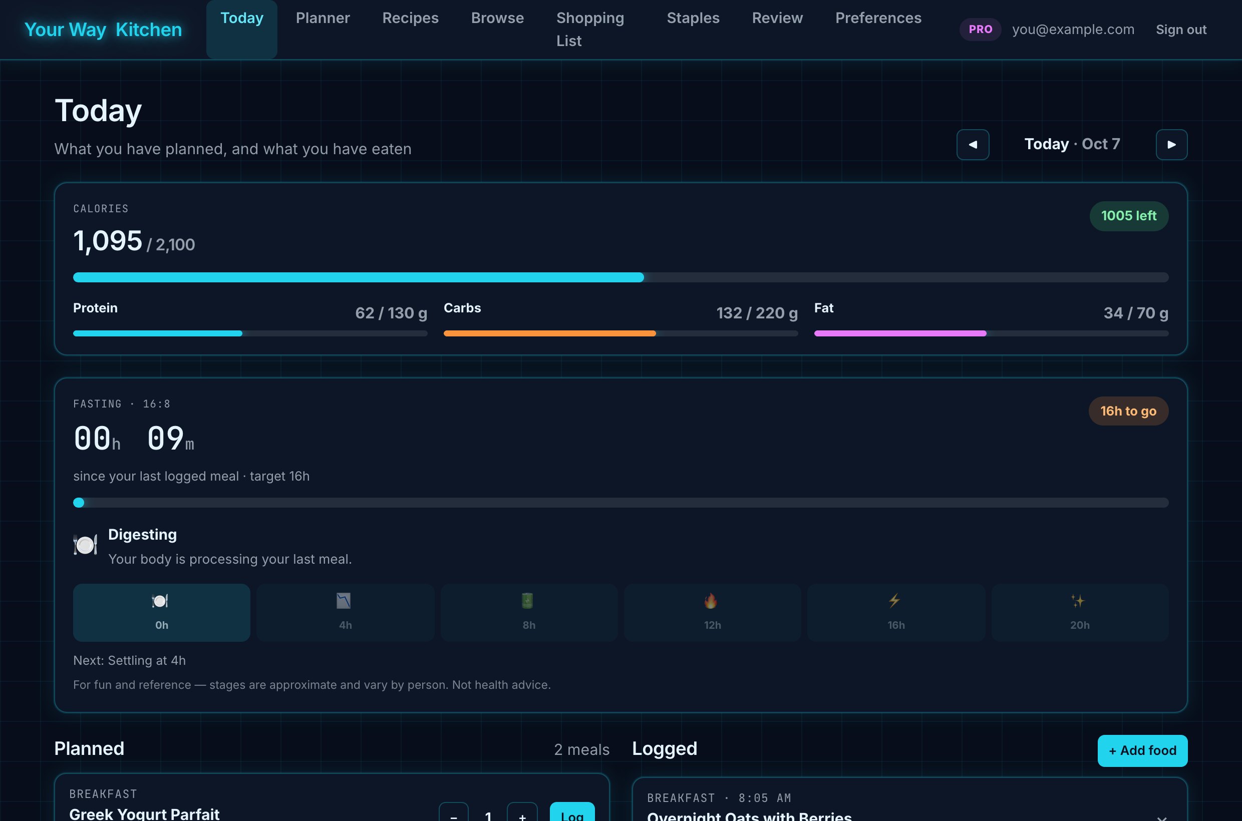 The web app in the Retro neon theme